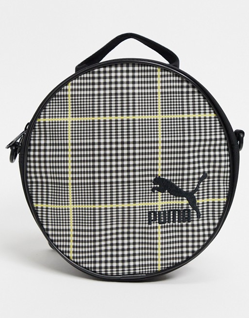 Puma Round Backpack in Grey Check