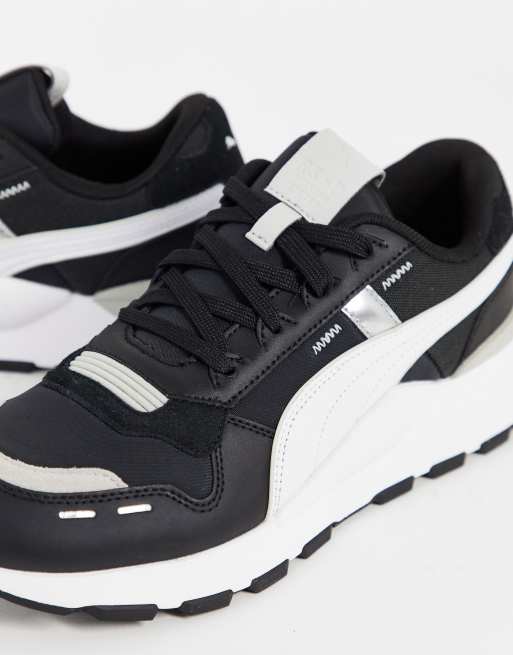 Puma RS 2.0 Futura trainers in black white and silver