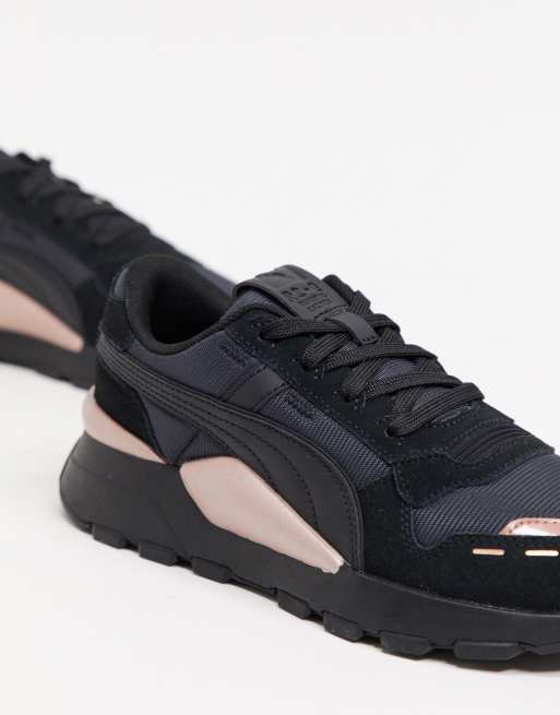 puma black rose gold sneakers