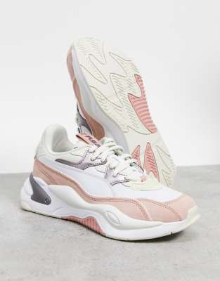 puma grey and pink trainers