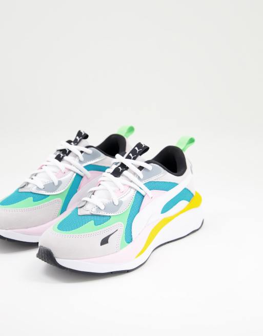 PUMA RS Curve sneakers in blue multi | ASOS