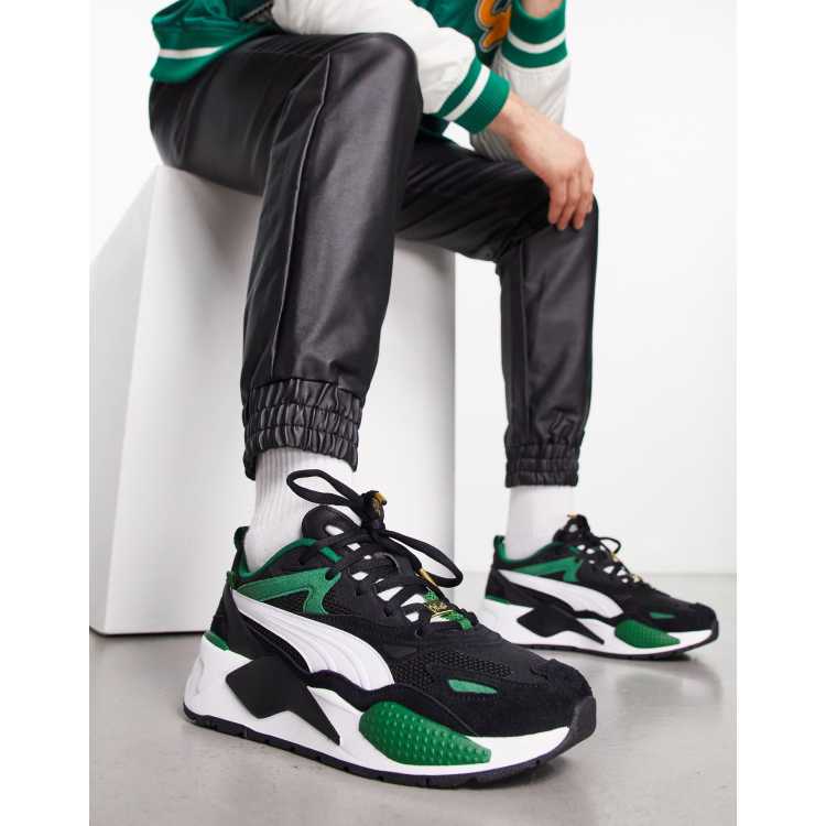 Puma rsx black and green hotsell