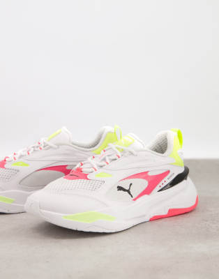 Puma RS-Fast pop sneakers in white and yellow