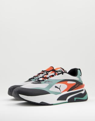 grey and orange puma shoes