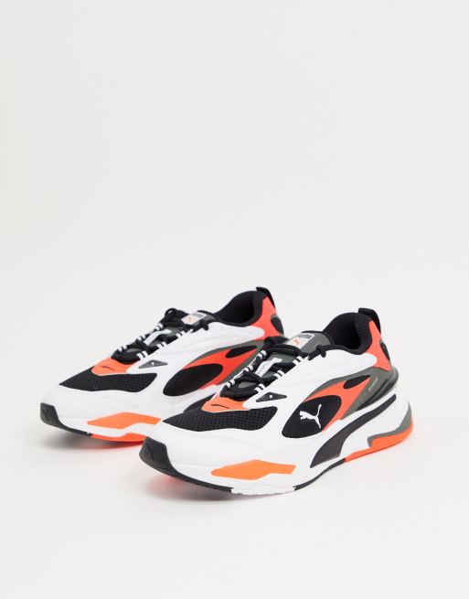 Puma RS Fast sneakers in white and red