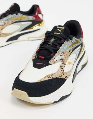puma snake print trainers
