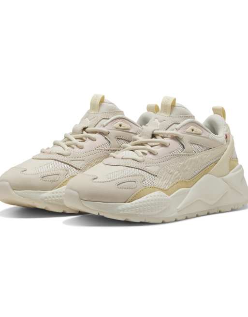 Puma Rs-x efekt muted leopard print sneakers in alpine snow-island - BEIGE