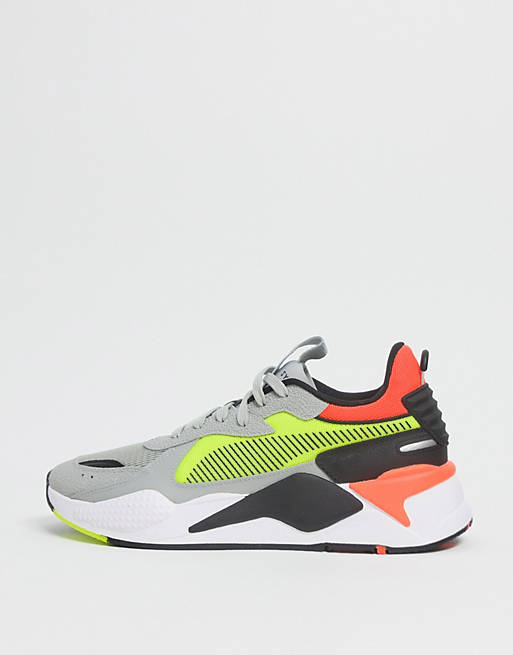 Puma RS-X hard drive trainers in grey & yellow | ASOS