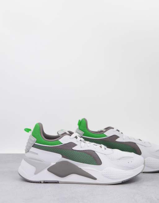 Puma rsx white store and green