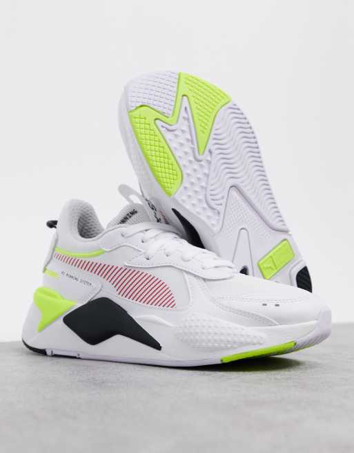 Puma RS X patent trainers in white yellow rose