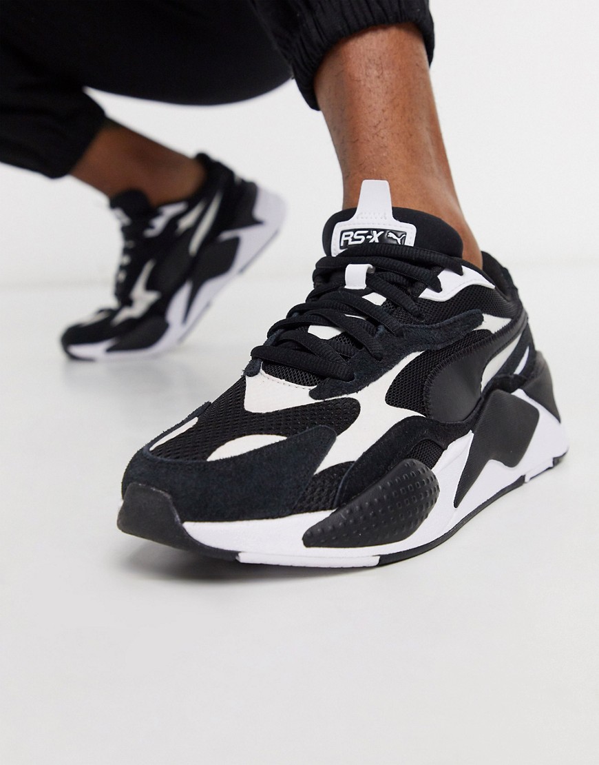 PUMA RS-X SNEAKERS IN BLACK AND WHITE-GREEN,37288407