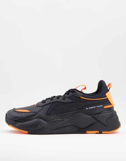 Puma RS X Winterized trainers in black and oranage