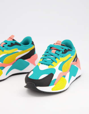 puma colour block trainers
