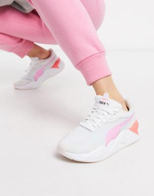 puma lace up joggers pink