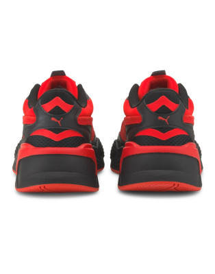 puma red and black sneakers