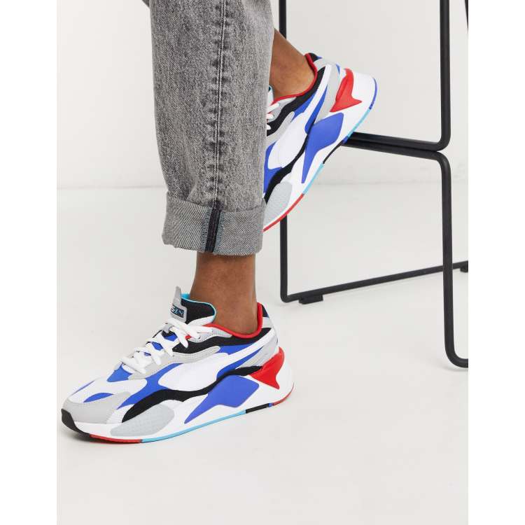 Puma RS X3 Puzzle sneakers in blue multi