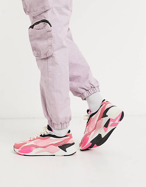 Grave Perpetrator Artistic Puma RS-X3 Puzzle sneakers in pink | ASOS