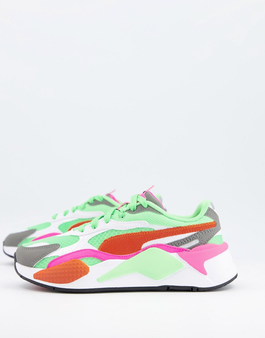 Puma RS-X3 sneakers in electric green