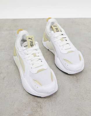 puma sneakers gold and white