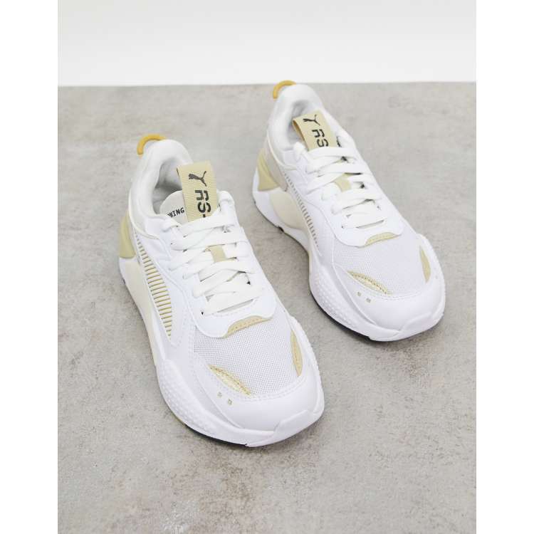 Puma RS X3 sneakers in white and gold