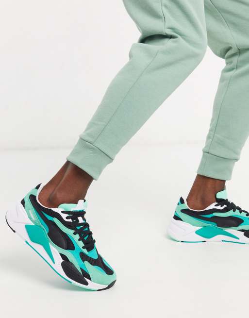 Puma RS X3 trainers in green ASOS