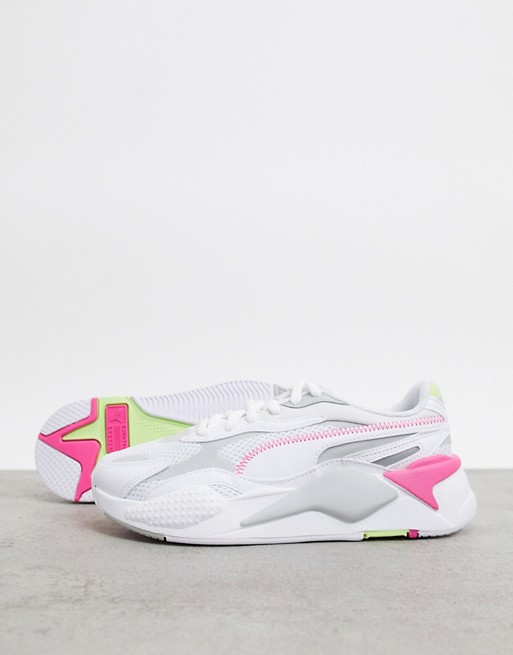 Puma RS-X3 trainers in grey and pink
