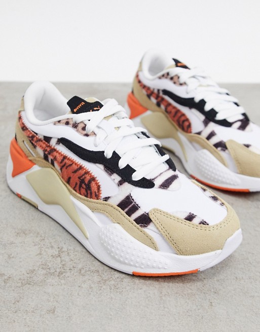 Puma RS-X3 trainers in mixed animal print