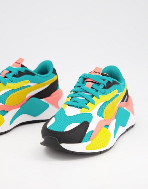 Puma RS-X3 trainers in teal