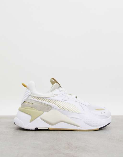 Puma RS X3 trainers in white and gold