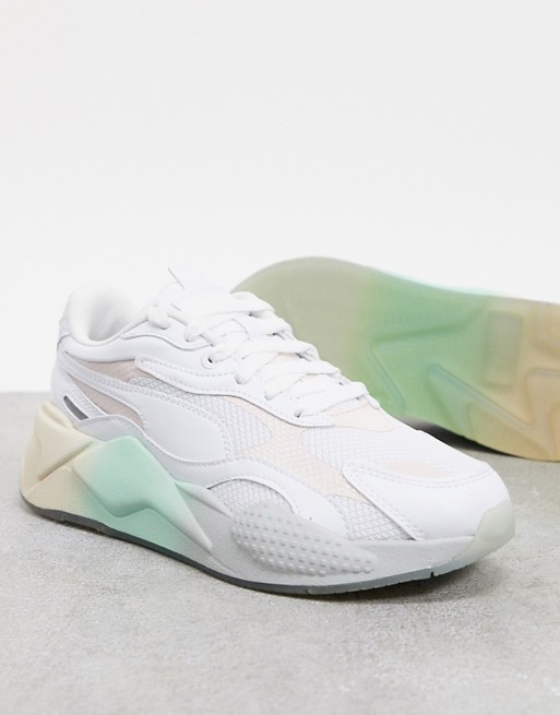 Puma RS-X3 trainers in white with ombre platform