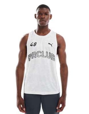 PUMA - Run Club - Débardeur à imprimé graphique - Blanc