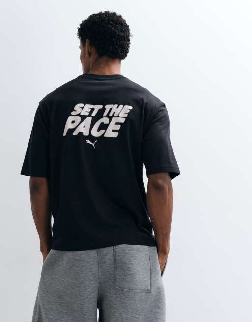 Puma Run culture collective boxy graphic tee in black, 4 of 5