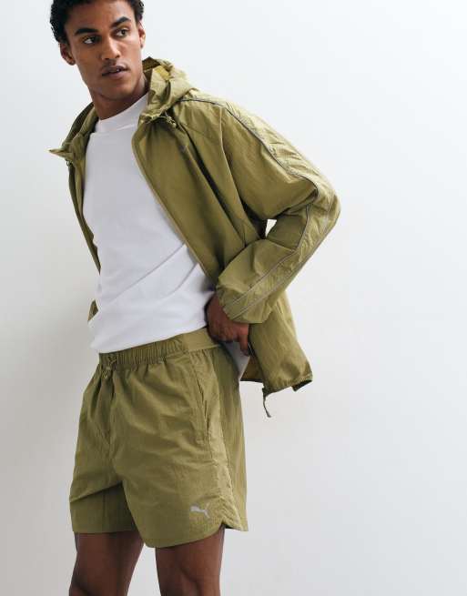 Puma Run culture collective t7 relaxed 5'' woven shorts in brown, 3 of 5