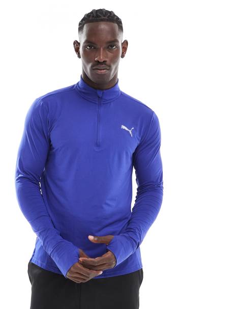PUMA – Run Favourite – Blå löpartröja med 1/4-lång dragkedja - view 1