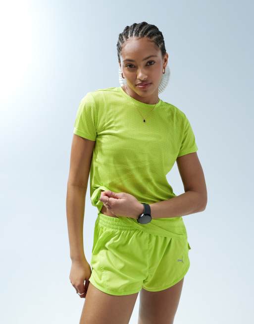  Puma Run favourite t-shirt in lime yellow