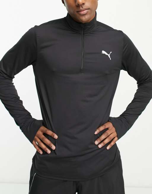 Puma Run Favourites 1/4 zip top in black