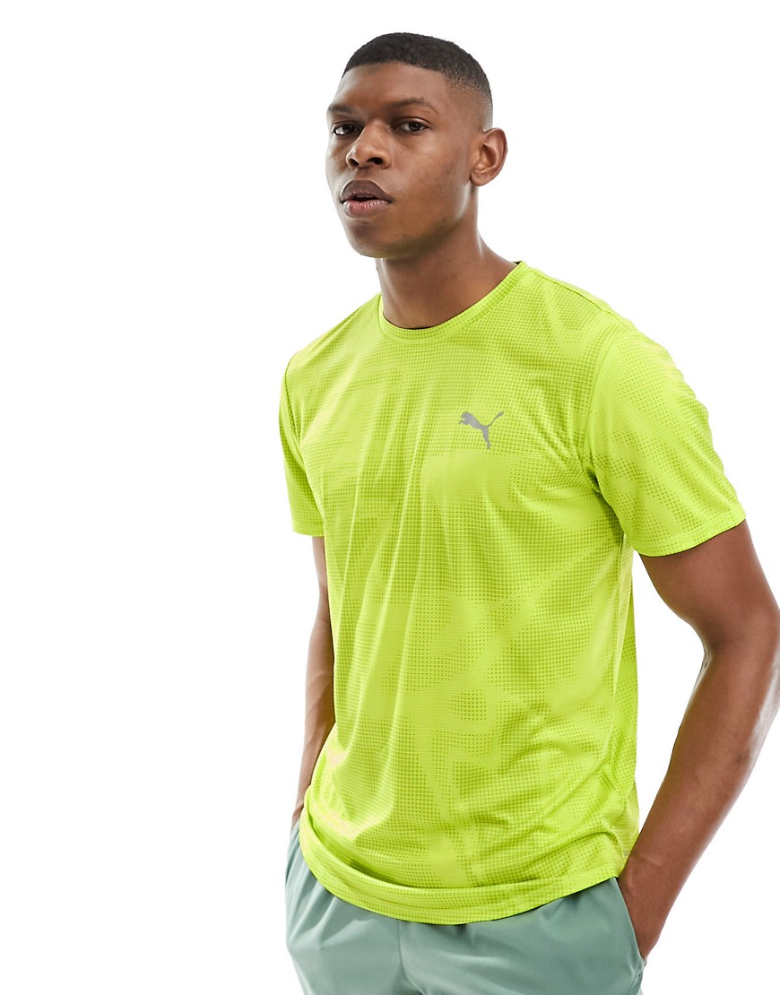 Puma Run Favourites short sleeve t-shirt in lime-Green
