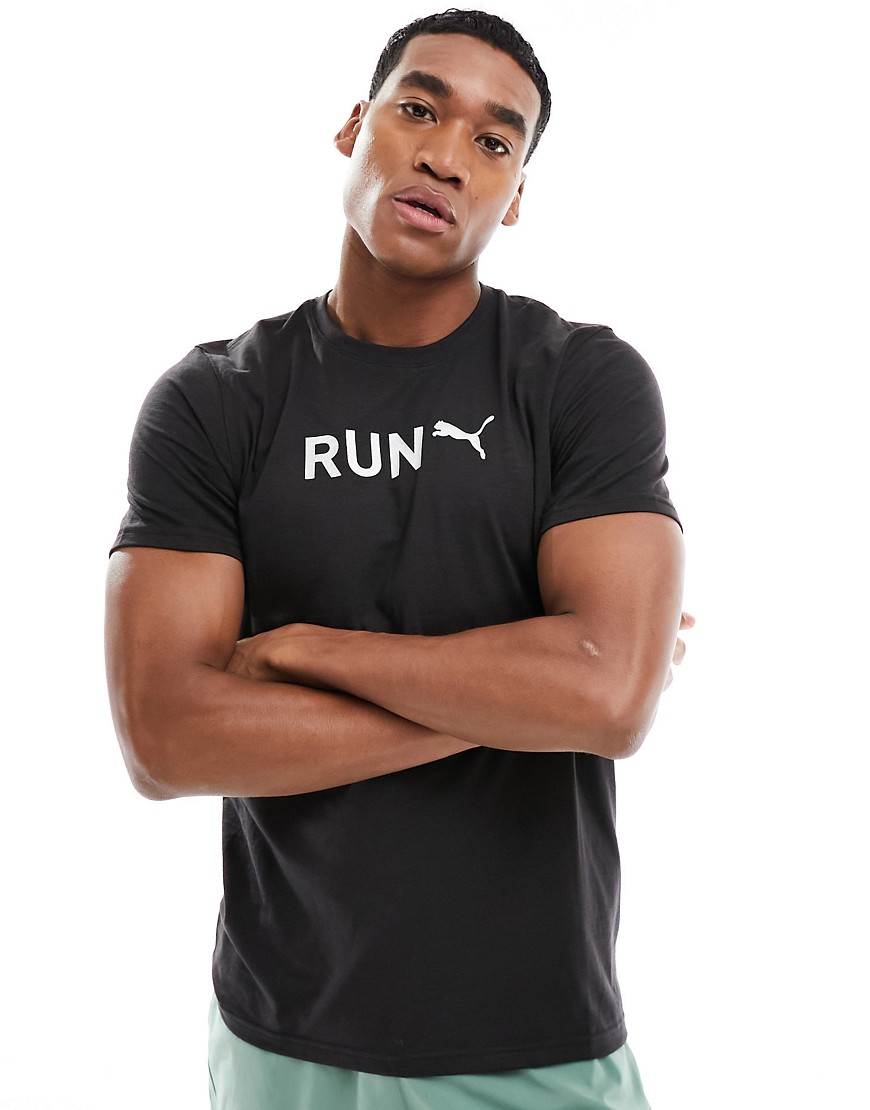 Puma Run puma training t-shirt in black & white