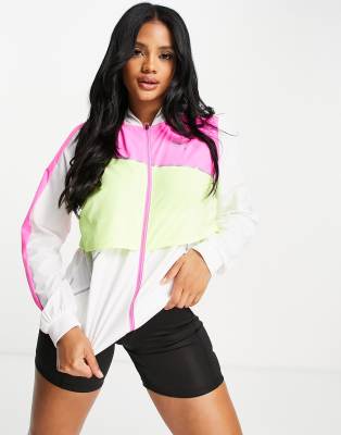 Puma Run Ultra Jacket in white and pink