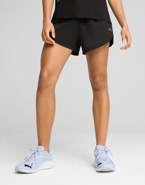 Puma Run ultraweave 4" shorts in black regular above knee length open bottom in puma black - view 1