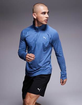 Puma Puma Run Velocity Cloudspun 1/4 zip top in blue