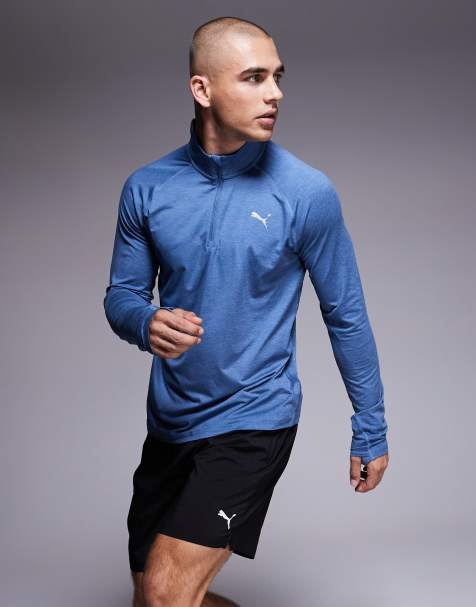 Puma Run Velocity Cloudspun 1/4 zip top in blue - view 1