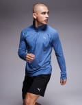 [Puma] PUMA Run Velocity Cloudspun 1/4 zip top in blue M Mid blue