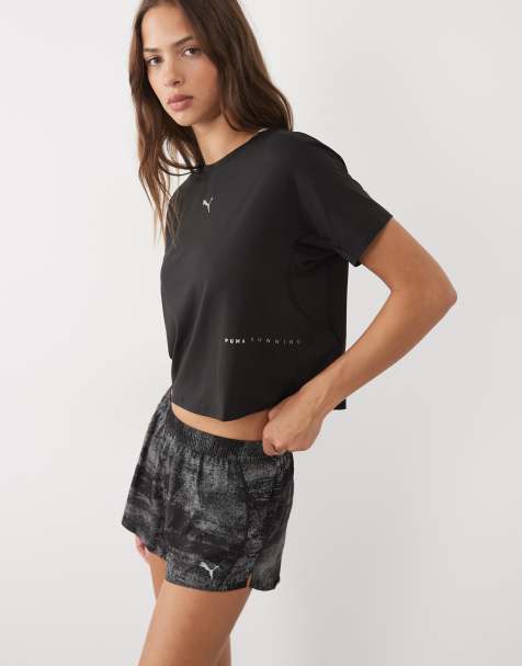 Puma Run velocity printed 3" shorts in black - view 1