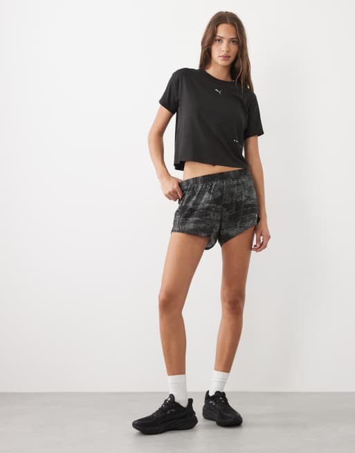 Puma Run velocity printed 3" shorts in black, 2 of 5
