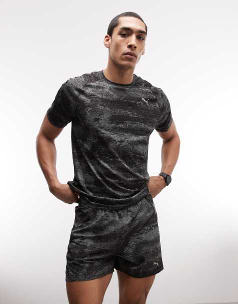 Puma Run velocity printed running 5" shorts performance fit in puma black - view 1