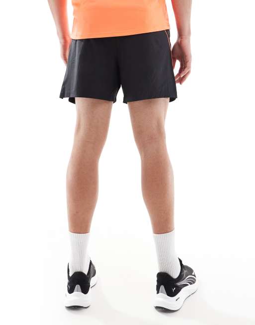 PUMA - Run - Velocity - Short met oranje biezen in zwart, 5 van 5