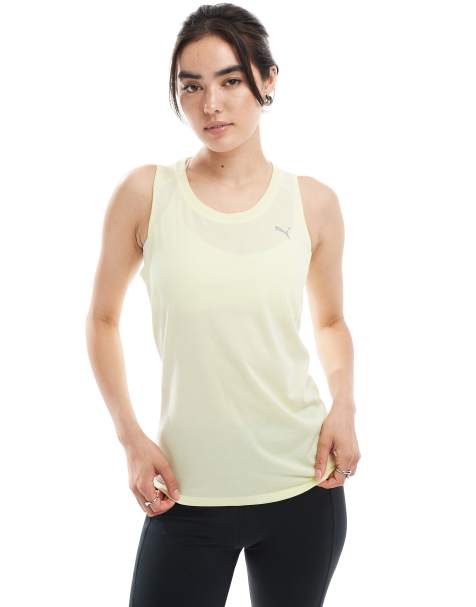 Puma Run Velocity tri-blend tank top in gold - view 1