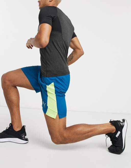 PUMA Running 7-inch shorts in navy with contrast panel