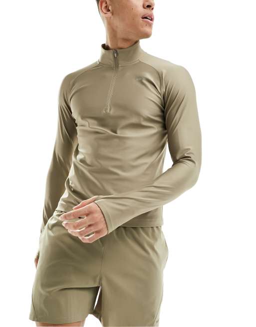 PUMA - Running Evolve - Felpa con zip corta marrone